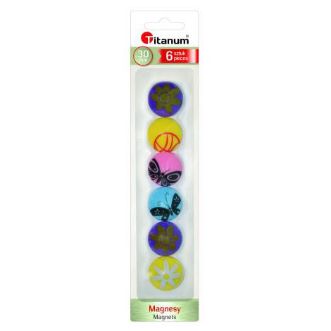 Magnesy Titanum 6szt, Wzory 3cm